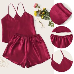 Women Lingerie Femme Sexy Sleepwear Satin Silk Babydoll Sexy Lingerie For Women Sex Set Bra Lace Up Nightwear Pajamas Set ?????