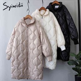 Syiwidii Winter Coat Jacket Women Autumn Thick Warm Casual Puffer Parkas Streetwear Bubble Harajuku Korean Long Outwear 211130