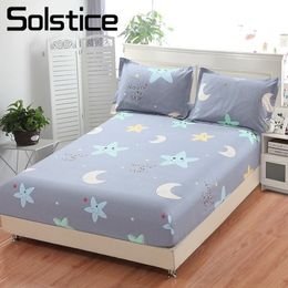 Solstice Home Textile Kid Child Bed Fitted Sheet 100% Cotton Boy Girl Bedding Mattress Cover 100/180*200cm King Queen Single 1Pc Y200417