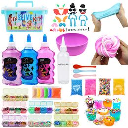 Self Made Clay Slime Kit Colour Crystal Mud Set Mould Modelling Glue Educational Toys For Children Sensory Stress Relief DIY Handmade 0754