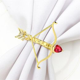 Napkin Rings 12PCS/Valentine's Day Love Arrow Ring Desktop Decoration Western Etiquette Jewellery Used For Wedding Banquet Engagement