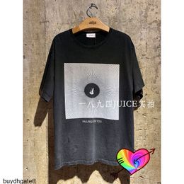 21ss Black Rhude Falling for You Tee Men Women 1:1 High Quality Graphic Print Tee Back Text Short Sleeve 6FKI