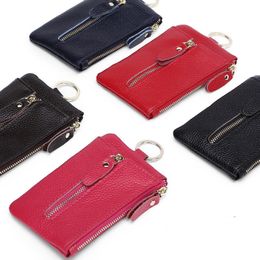 50pcs Card Holder Women Genuine leather Multifunctional Interior Key Chain Wallet Mix Color