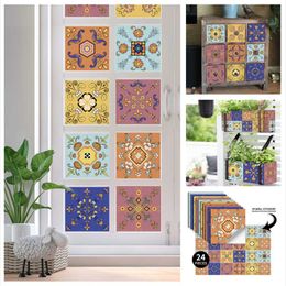 Wall Stickers Moroccan Style Matching Tile Vintage Waterproof Restaurant Kitchen Bathroom Renovation Self-adhesive Sticker