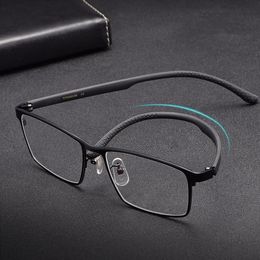 Fashion Sunglasses Frames Men's Pure Titanium Glasses Frame Business Ultralight Carbon Fiber Full Optical Prescription
