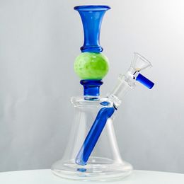 Newest Heady Glass Water Bongs Ball Shape Bong Straight Perc Dab Rig Smoke Pipe 14mm Joint Smoking Pipes N Holes Perc Rig Beaker With Bowl