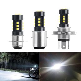 H4 BA20D Motorcycle LED Headlight 3030 Chips 15SMD Hi/Low Beam Bulb 1000LM Scooter ATV Accessories Motor Headlamp White 6000K