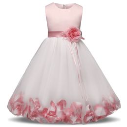 Girl's Dresses 4-10 Years Kids Flower Bridesmaids Dresses for Girls Wedding Elegant Princess Party Pageant Dress Formal Gown for Teen Children 210303