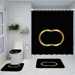 Cat Pattern Toilet Cover Mat Big Letter Shower Curtains Fashion Anti Skid Bath Mats el Home Bathroom Supplies222x