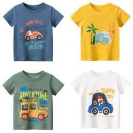 Kids Boys Clothes Cotton Short Sleeve Tshirts Car Bus Cartoon Children Clothes 29 Years Kids Summer Clothing