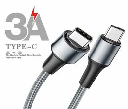 3A Braided Type-C cables Fast Charging 60w 1M 3ft PD Sync Cable for Samsung Huawei Notebook with retail box