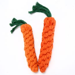 Durable Rope Carrot Shape Dog Toys for Teeth Cleaning Chewing Biting 100% Natural Safe Cotton XF0010