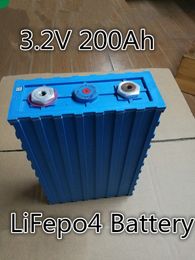 1pcs Large Capacity Rechargeable 3.2V 200Ah LiFePo4 lithium battery for solar storage electric car e-bike autocaravanas Drill