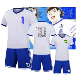-Anime Captain Tsubasa Cosplay Costume Oliver Atom No.10 Ozora Tsubasa Jersey Football Top + Shorts Suit Halloween pour enfants Adulte