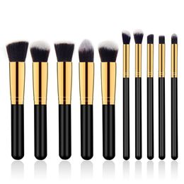 High quality makeup brush kit cosmetic tool whtie black pink handle comfortable fible hair make up beauty brushes set