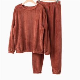 Abrini Women Fleece Tracksuits Woolen Pullovers and Pants Velvet Two pieces Cashmere Sets For Winter Outfits 210930