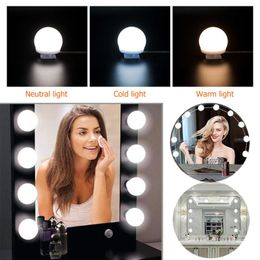 vanity kits UK - Wall Lamp USB LED 12V Makeup Light Beauty 6 10 Bulbs Kit For Dressing Table Dimmable Vanity Mirror Front Home Decoration