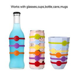 6Pcs/Set Drink Markers Glass Cup Wine Glass Bottle Strip Tag Marker Drink Markers for Cup Cocktail Glass Party Solution for Guest LX4154