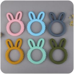 Baby Teethers Cartoon Animal Bunny Rabbit Head Soothers Toddler Infant Creative Molar Toy Teether M3887