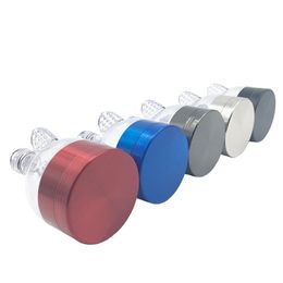 Plastic Smoking Grinder Tobacco Mini Zinc Alloy Funnel Shape 52mm Portable Acrylic Herb Grinders Easy for Cone Roller