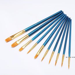 Oil Paintbrush Set Round Flat Pointed Tip Nylon Hair Artist Acrylic Paint Brushes for Acrylic Oil Watercolour LLA10415