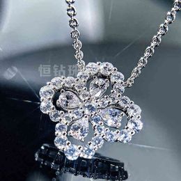 S925 Sterling Silver Clover Necklace Women's Pendant Small Design Sense Diamond Ring Short High-grade No Fading