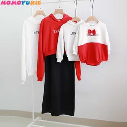 Family Matching Mom Kid Men Women Baby Kids Christmas Sweater Sweatshirt Pullover Tops Jumper Blouse hooded Xmas Clothes 210713