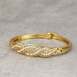 Neovisson Trendy Golden Arabic Crystal Bangle Set Thin Twist Cuff Bracelet for Women Algerian Ethnic Wedding Jewelry Gift 2020 Q0719