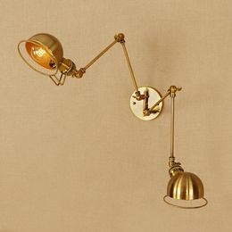 Wall Lamp Bar Retro 2 Arms Swing Sconce E27 Bronzed For Home El Lighting Arandela Loft Antique Iron Light Fixtures