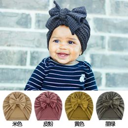 Baby Velvet Turban Hats Girls Corduroy Hat Infant Soft Warm Head Wraps Kids Girls Bonnet Newborn Ribbed Beanie Caps