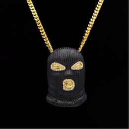 Out Black The Masked Hero Necklace Star Jewelry Men Hip Hop Dance Charm Cuben Chain Hiphop Golden Silver Chain