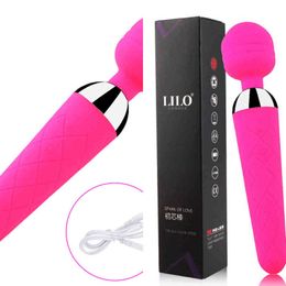 Nxy Sex Vibrators Powerful Dildo Vibrator Av Stick Magic Wand Clit Stimulator Body Massager Usb Rechargeable Adult Toy for Women Waterproof 1209