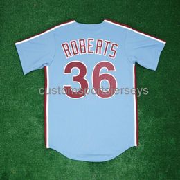 Men Women Youth Embroidery Robin Roberts Cooperstown Blue Jersey All Sizes