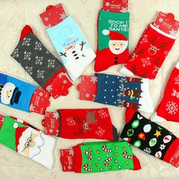 christmas Socks Winter New Year Leg Warmer xmas Deer Snowflake Festive Red Cartoon Printed Sockings