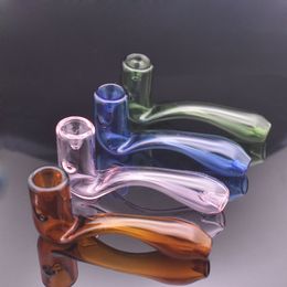 new design Hand smoking pipe Labs Heady Glass Spoon Oil Burners Nail Smoking Pipe Thick Colors for water bong