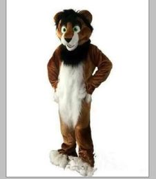 2022 new Brown Husky Fox Dog Mascot Costume Long Fur Fursuit Christmas gift