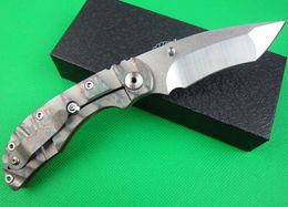 fast survival folding knife d2 60hrc satin stone wash finish blade tc4 titanium alloy g10 handle knives with retail box