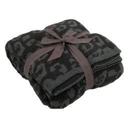 Классический леопардовый шерстяной плюшевой одеяло диван теплые колены бросают одеяла кушетка крышка кровать одеяло листовое украшение комнаты подарок для осени зима