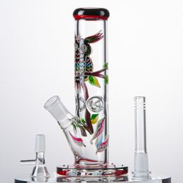 8 Inch Hookahs Mini Small Straight Tube Perc Glass Bongs Glow In The Dark Oil Dab Rigs 18mm Joint Water Pipes With Diffused Downstem