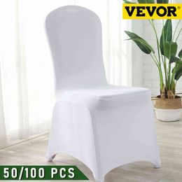 VEVOR 50 100Pcs Wedding Chair Covers Spandex Stretch Slipcover for Restaurant Banquet el Dining Party Universal Cover 211105