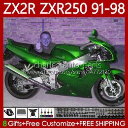 Body Kit For KAWASAKI NINJA ZXR-250 ZX 2R 2 R R250 ZXR 250 ZXR250 1991 1992 1993 1994 1995 1996 1997 1998 85No.87 ZX-R250 ZX-2R ZX2R Metallic Green 91 92 93 94 95 96 97 98 Fairing