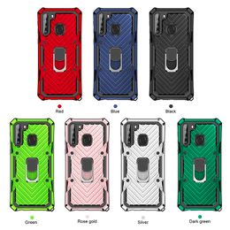 Armor Phone Holder Cases Hybrid TPU Hard PC Shockproof Cover for Samsung S21 Ultra S20 Plus A02S A32 A42 5G A21S A31 A51 A71 Huawei P40 LITE Xiaomi Redmi Note 8 9 10