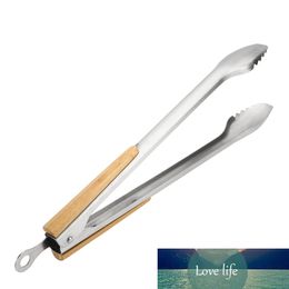 Stainless Steel BBQ Tongs Non-Stick Wood Handle Barbecue Salad Bread Serving Tongs Multifunction Grill Tools Kitchen Gadgets