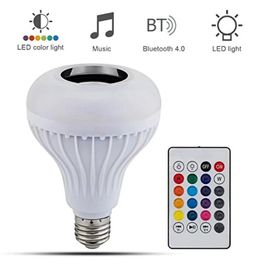 bluetooth light bulbs Australia - Bulbs E27 LED Smart Light Bulb RGBW Bluetooth Music Player Home Mobile Remote Party Ambient Night Lamp With 24Keys Control