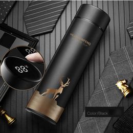 40# 500ML Smart Thermos Water Bottle Led Digital Temperature Display Stainless Steel Coffee Thermal Mugs Intelligent Cups 210615