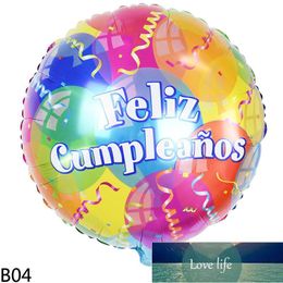 Spanish Happy Birthday Banner Flag Round Letter Feliz Cumpleanos Foil Balloon Baby Shower Kids Birthday Party Decoration Balloon LZ0204