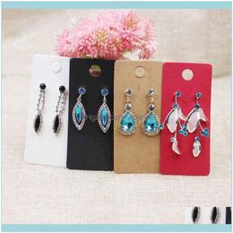 Other retractable banner stand Packaging & Jewelry200Pcs 4x9Cm Kraft/Black / Pink/White Paper Blank Jewelry Display Cardboard Earring Pa