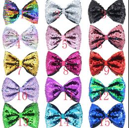 INS 5inch bows Sequins kids barrettes bowknot girls BB clips designer baby girl hair accessories