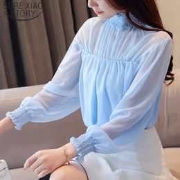 Autumn Casual Elegant Women Blouses Long Sleeve Fashion Turtleneck Solid Women Tops Women Clothing Plus Size 5589 50 210527