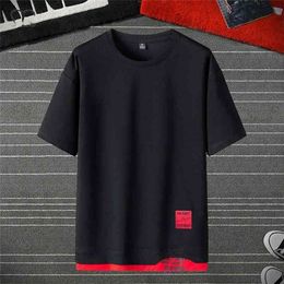 Men T-shirt Round Neck Fashion Solid Summer Cotton T-shirts Mens Casual Sports Blouse Tees Top Male Oversize 4XL Camiseta Hombre 210716